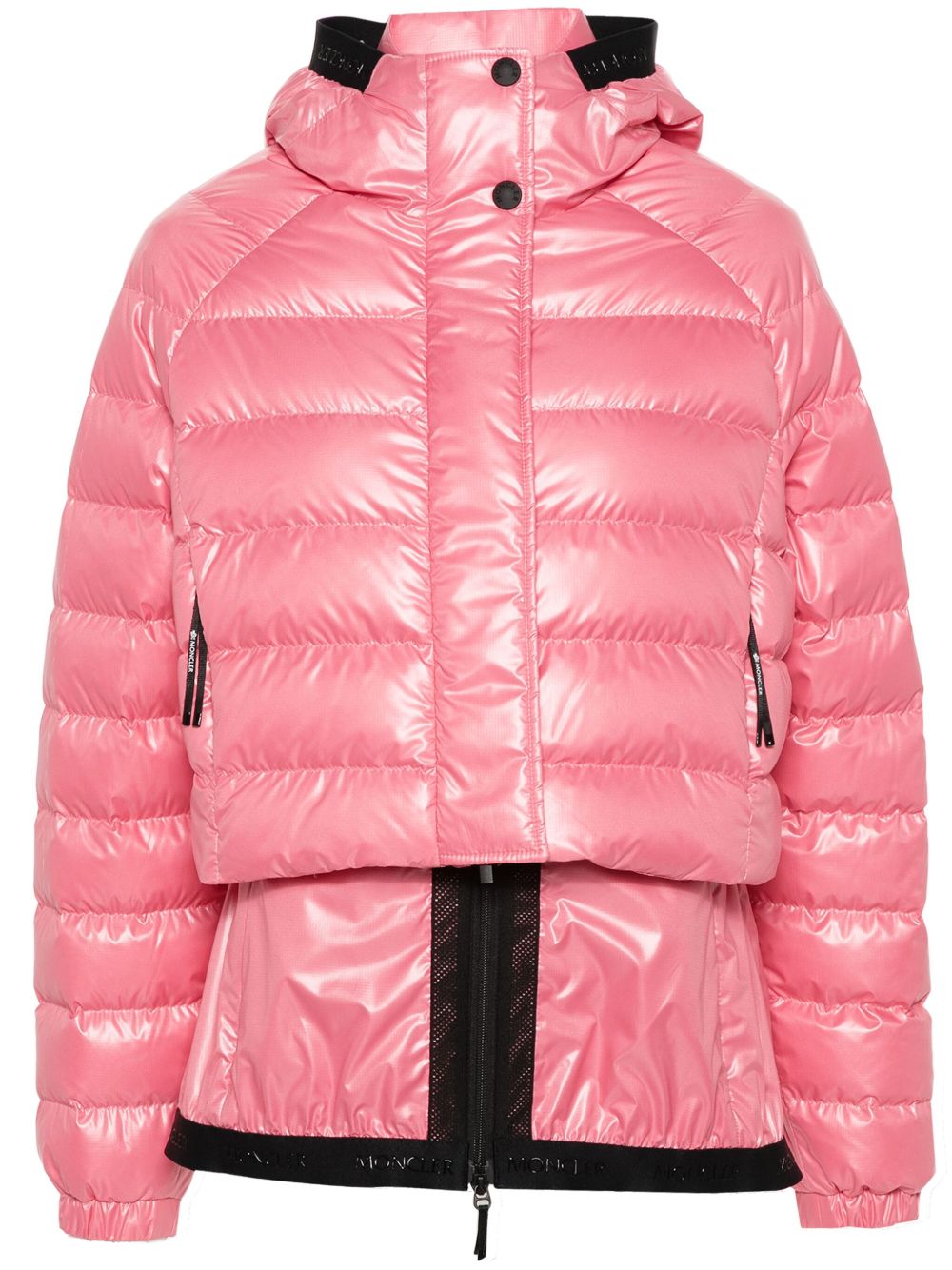 Moncler 绗缝蓬松夹克 - 粉色