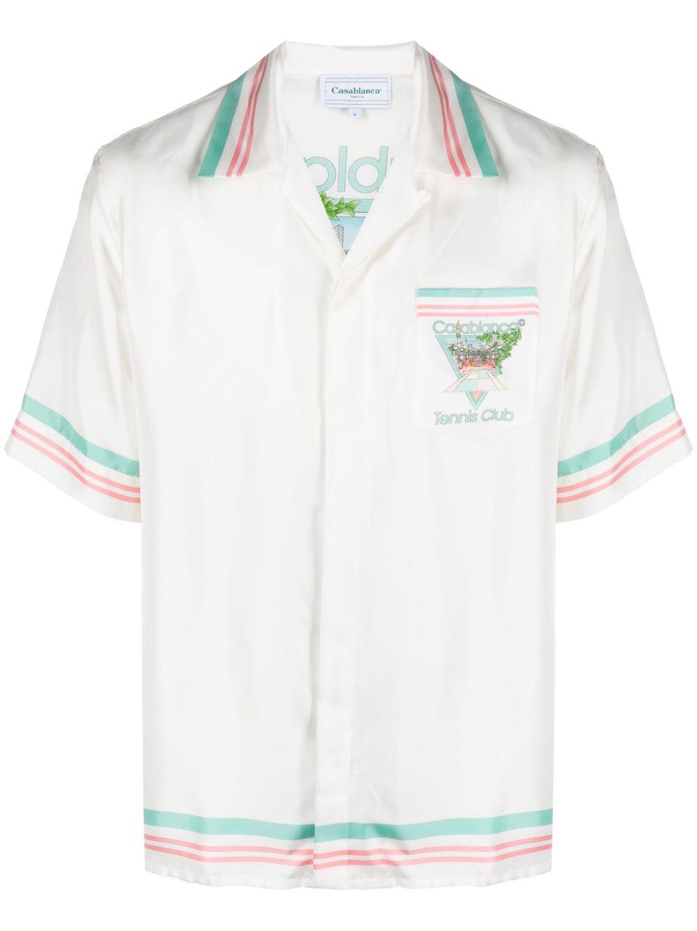 Casablanca Tennis Club Icon 真丝衬衫 - 白色