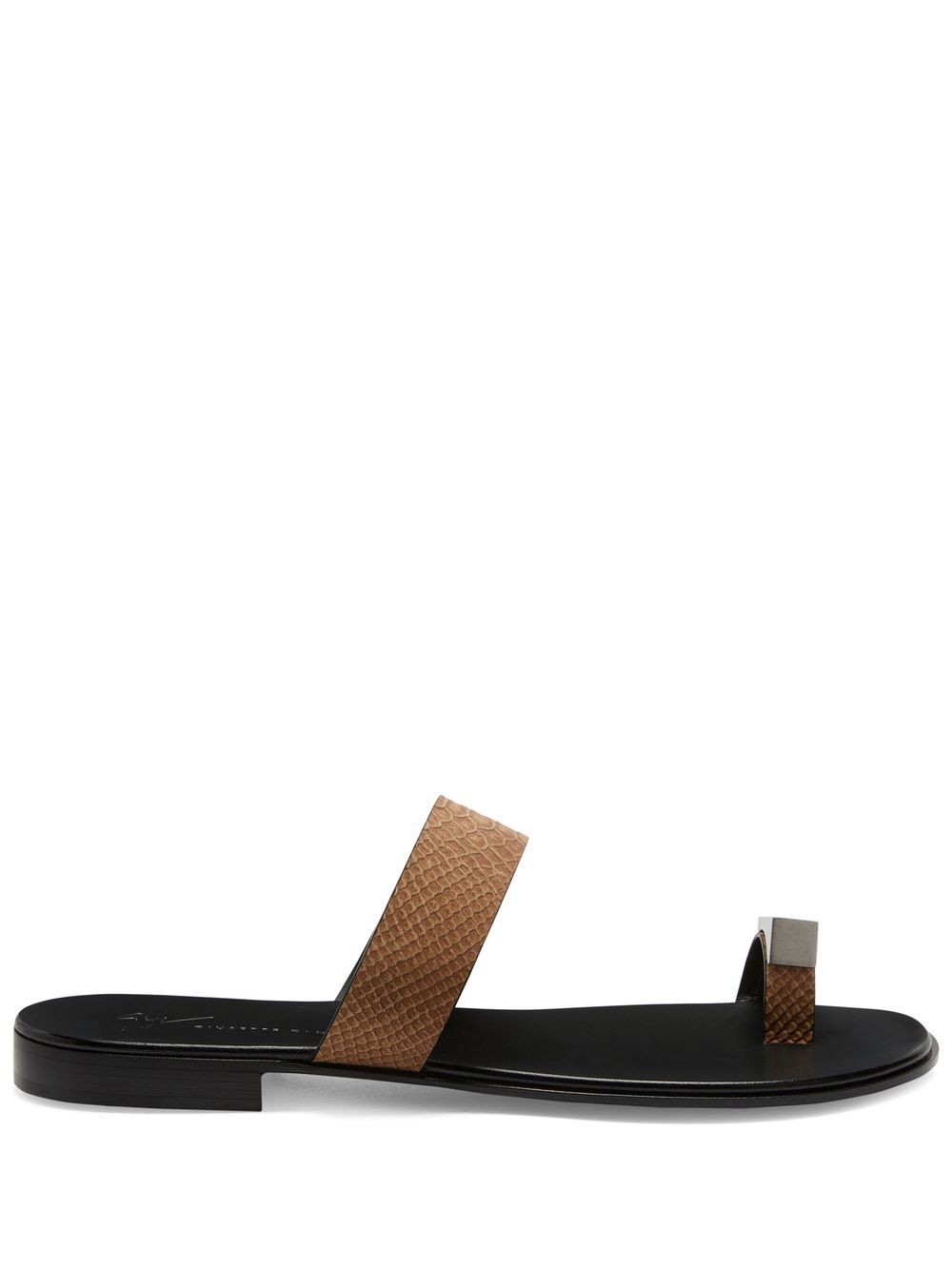 Giuseppe Zanotti Bardack 蛇纹凉鞋 - 褐色