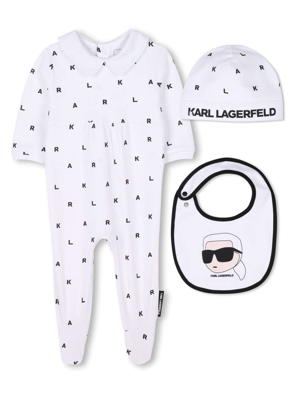 Karl Lagerfeld Kids logo印花睡衣 - 白色