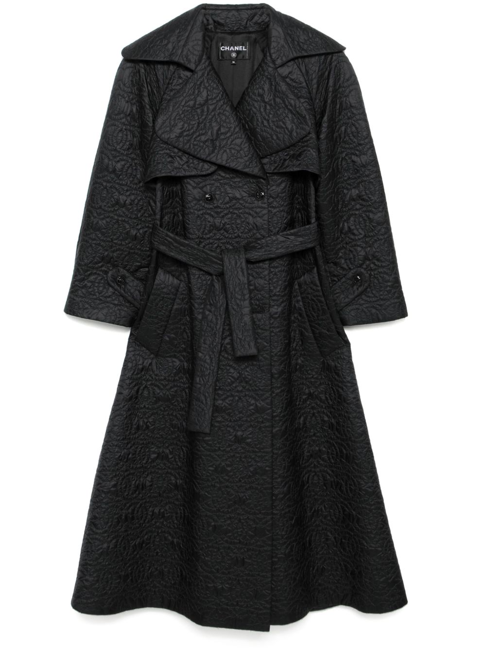 CHANEL Pre-Owned logo绗缝双排扣外套（典藏款） - 黑色