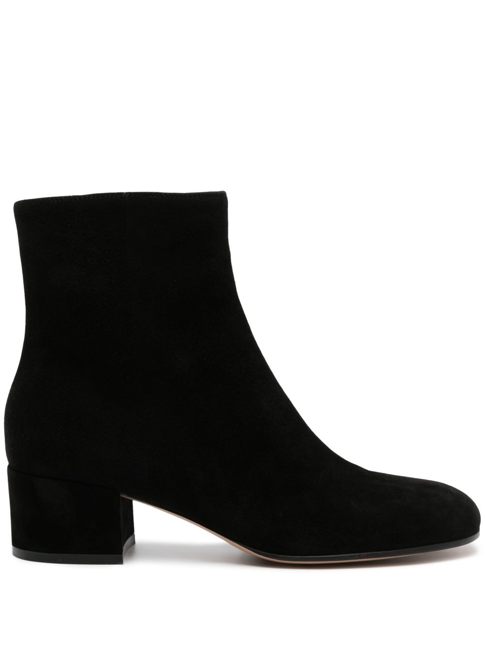 Gianvito Rossi 绒面皮低跟及踝靴 - 黑色