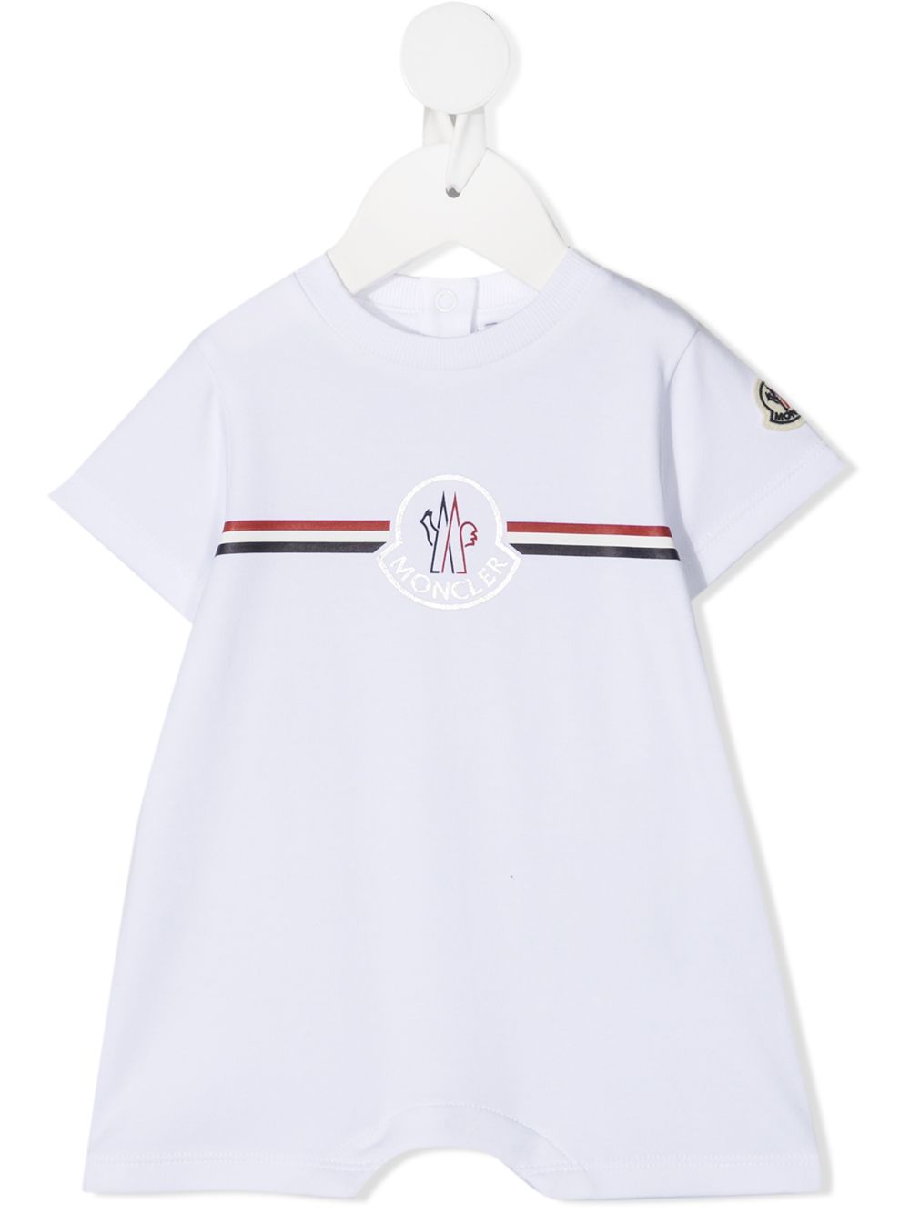 Moncler Enfant 盟可睐 Enfant logo贴花连体短裤 - 白色