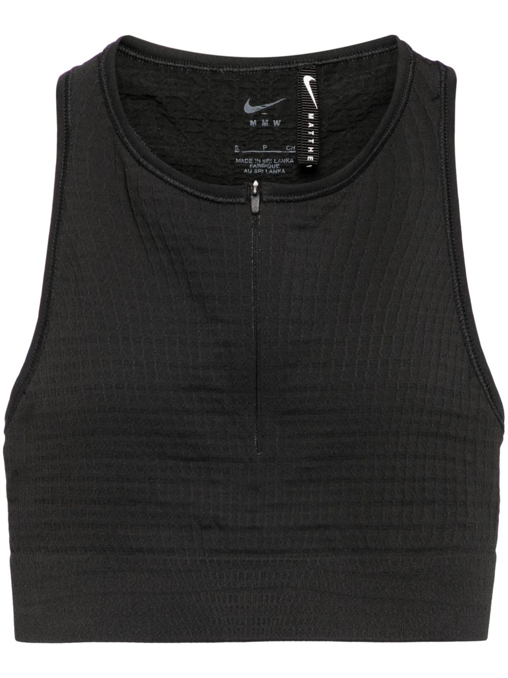 Nike x MMW 拉链运动文胸 - 黑色