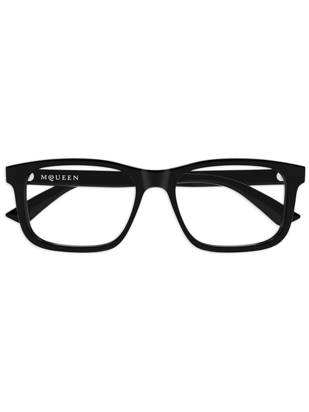 Alexander McQueen Eyewear 长方形镜框眼镜 - 黑色