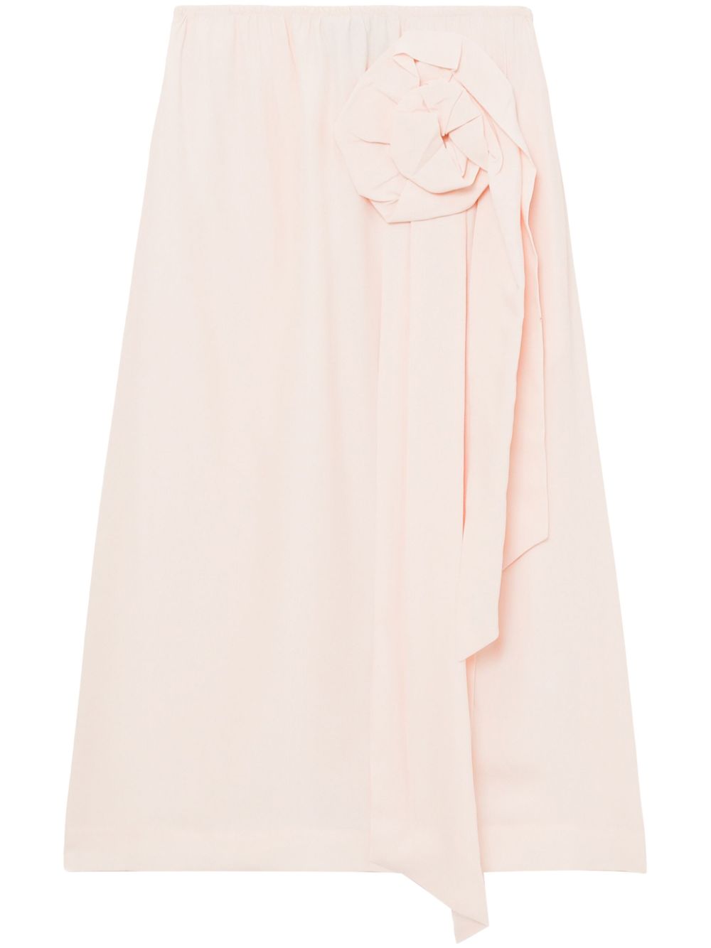 Simone Rocha 玫瑰贴花垂坠细节中长半身裙 - 粉色
