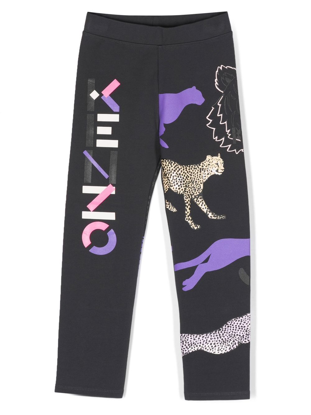 Kenzo Kids 动物logo印花打底裤 - 灰色