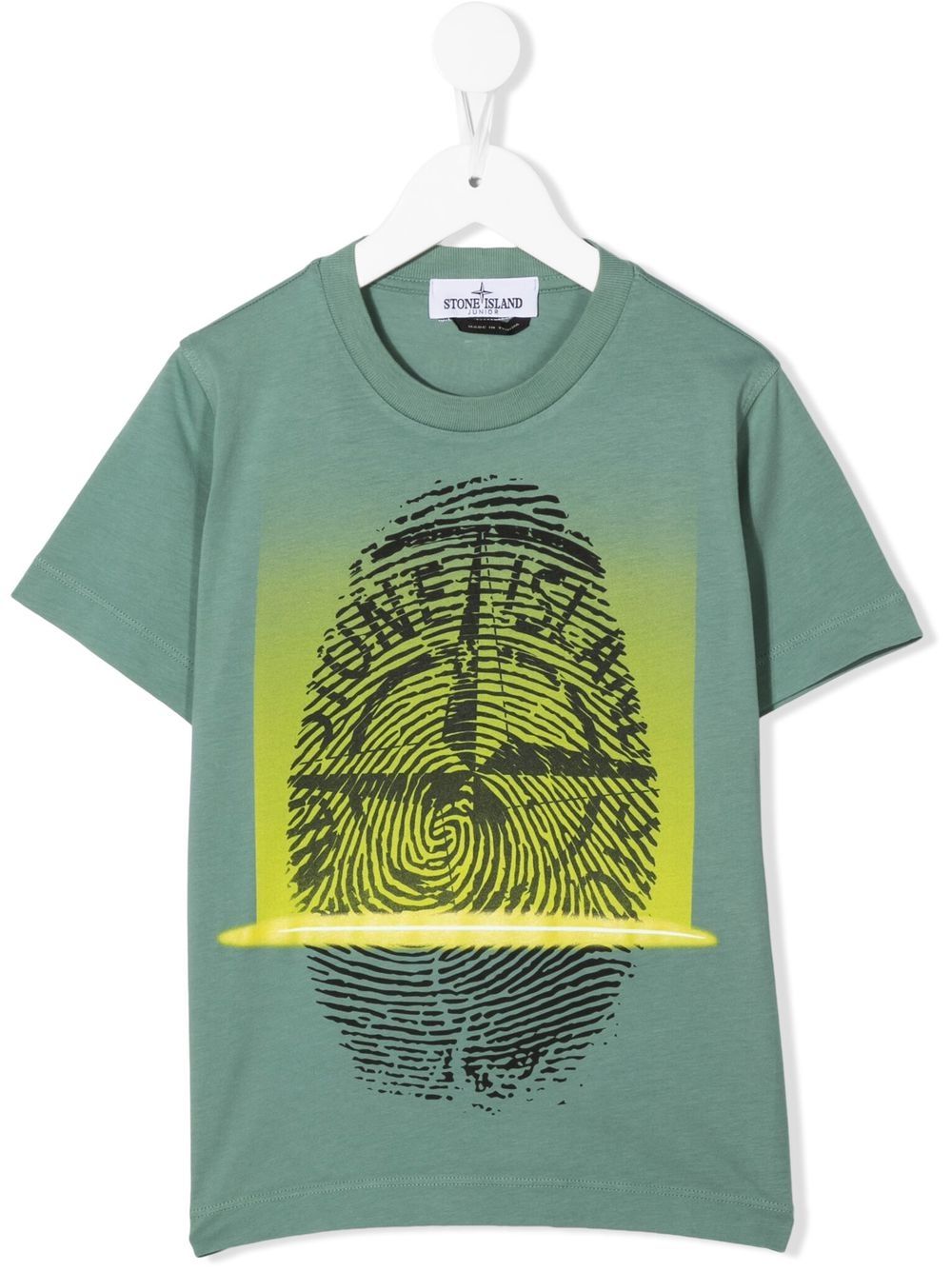 Stone Island Junior 指纹logo T恤 - 绿色