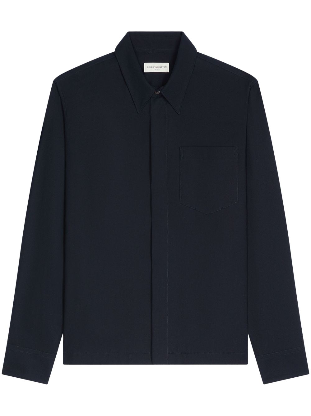 DRIES VAN NOTEN 拉链衬衫 - 蓝色