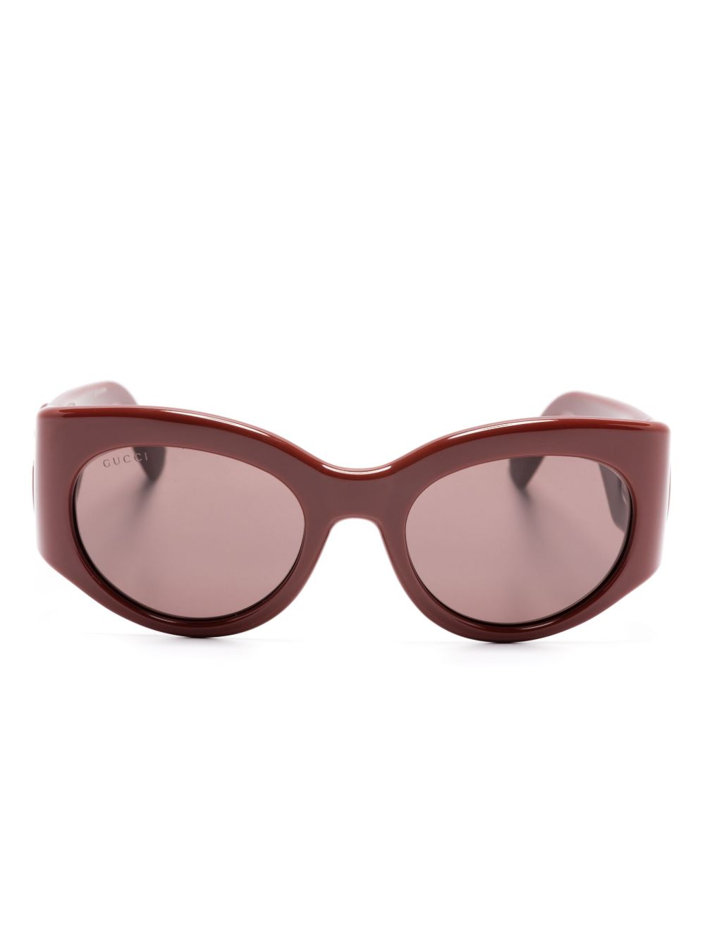 Gucci Eyewear 椭圆形框太阳眼镜 - 褐色