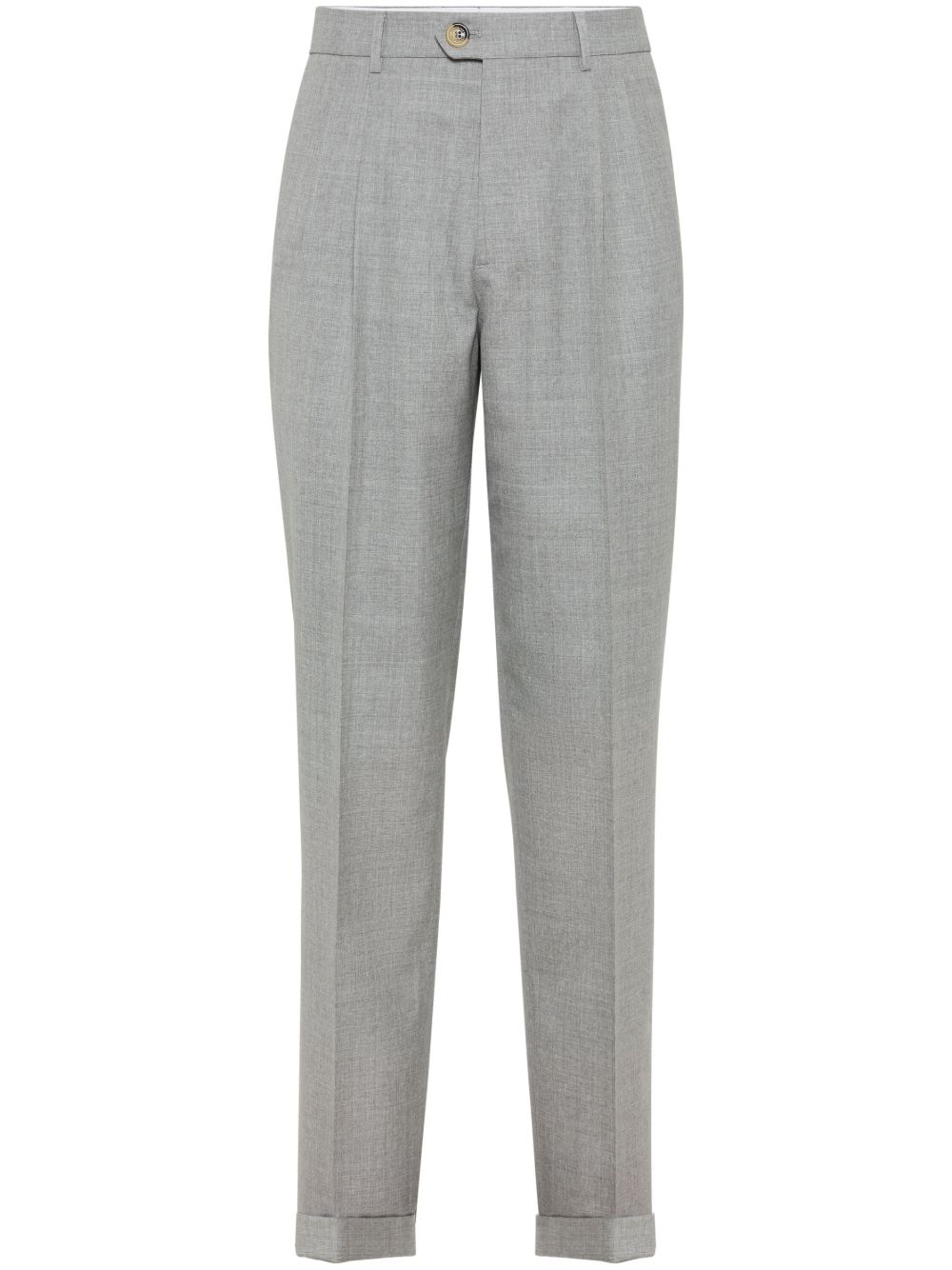 Brunello Cucinelli 褶饰细节西裤 - 灰色