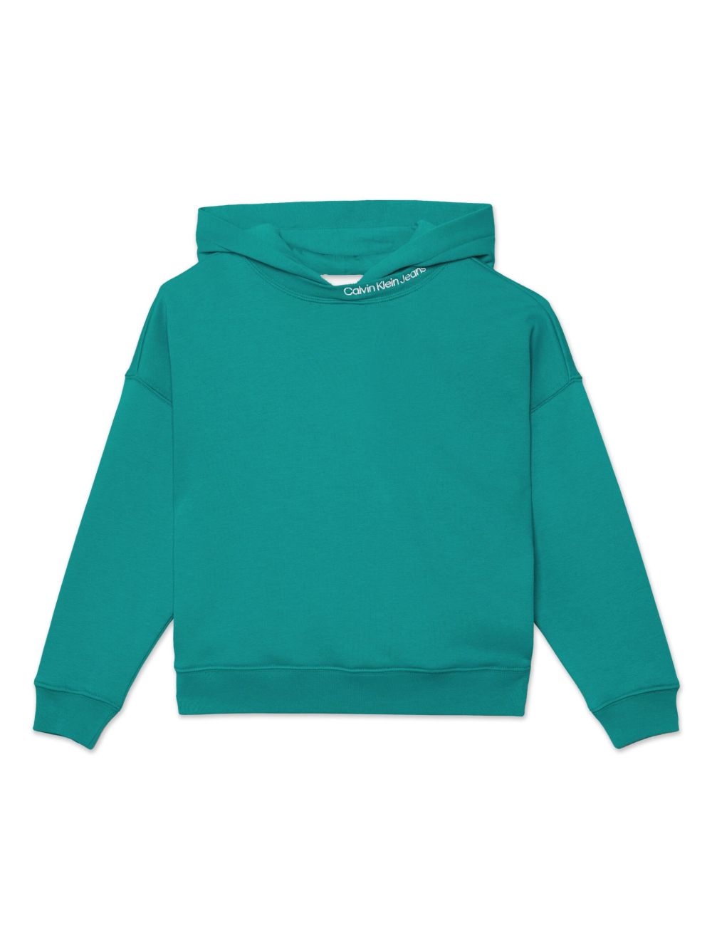 Calvin Klein Kids logo刺绣连帽衫 - 蓝色