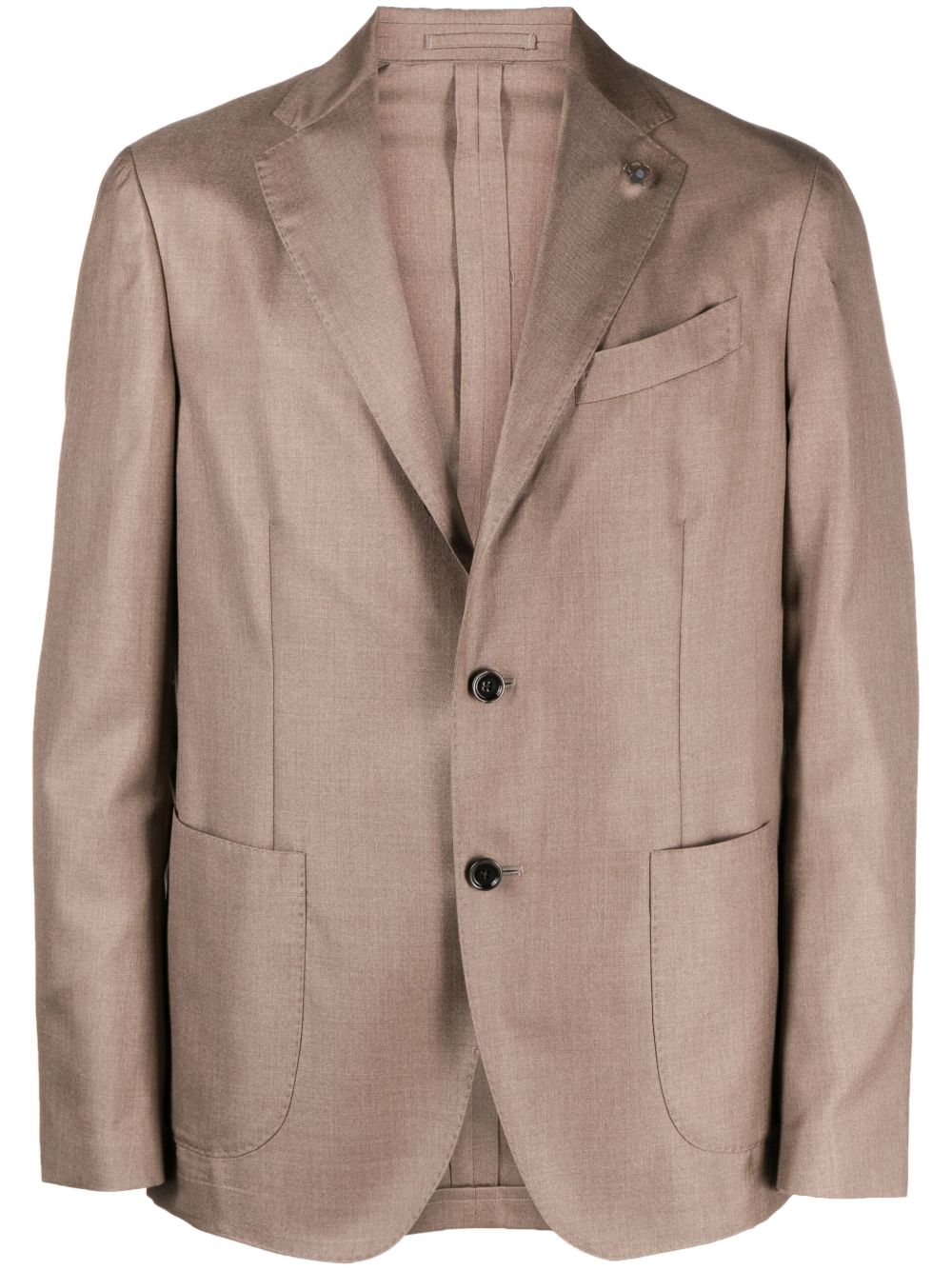 Lardini Americana 胸针细节西装夹克 - 褐色