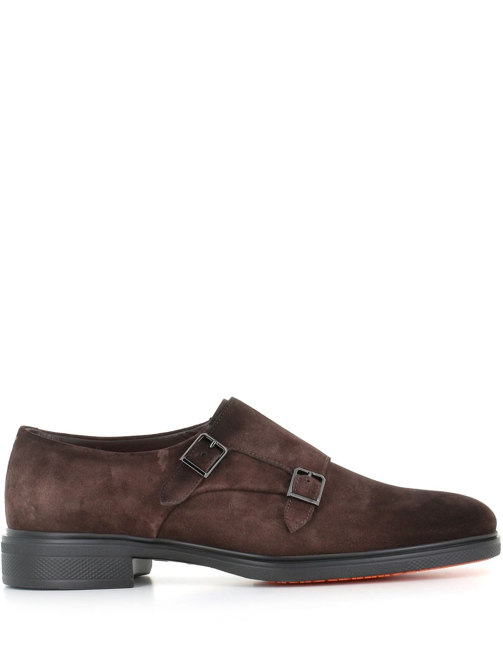 Santoni 绒面皮孟克鞋 - 褐色