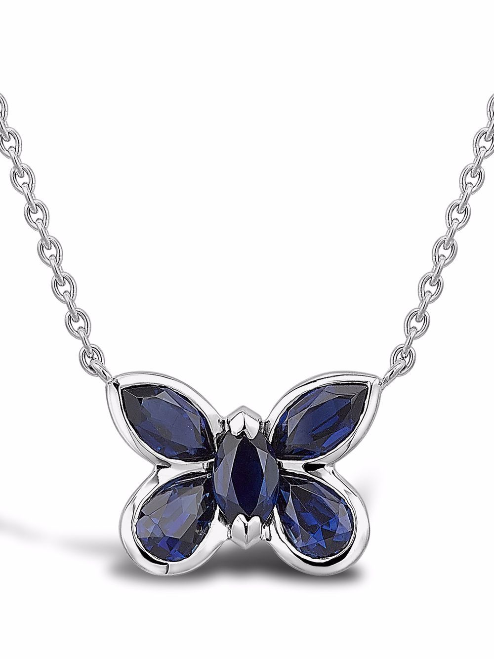 Pragnell 18K白金 Butterfly 蓝宝石耳环 - 银色