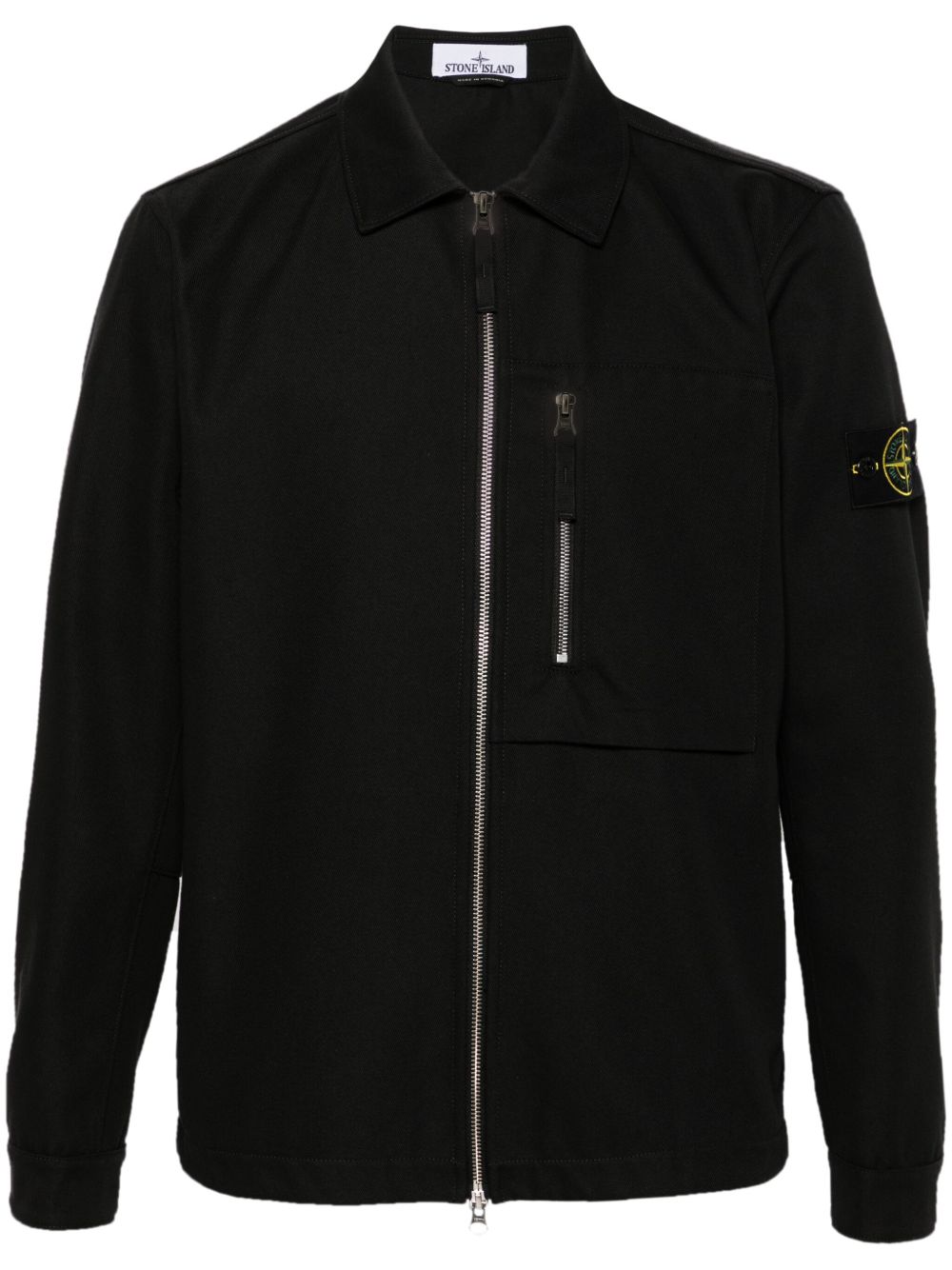 Stone Island 罗盘徽章衬衫式夹克 - 黑色
