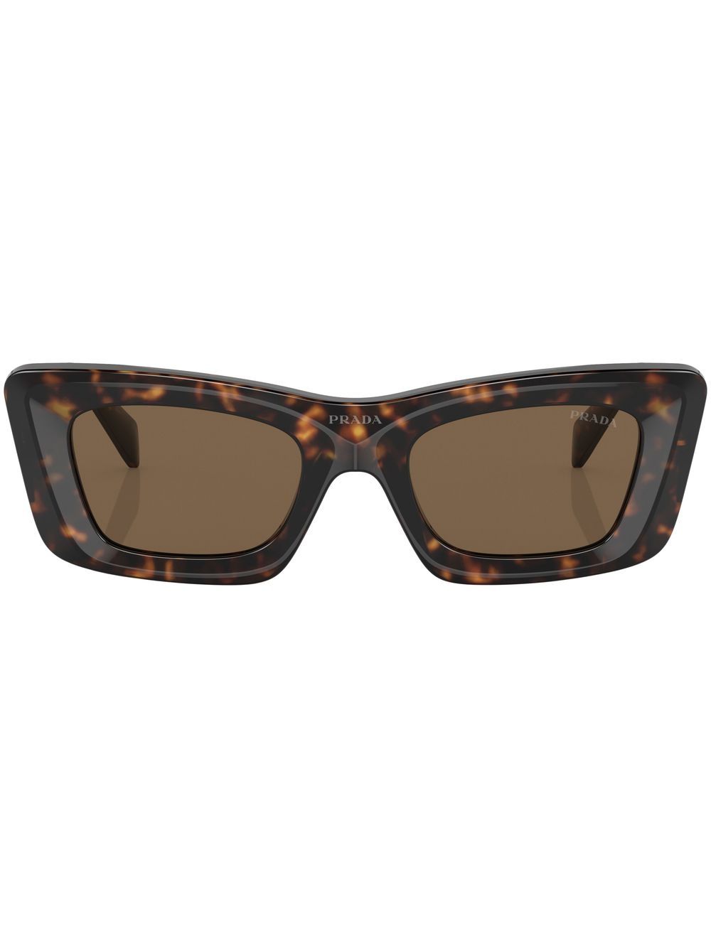 Prada Eyewear logo玳瑁纹效果太阳眼镜 - 绿色
