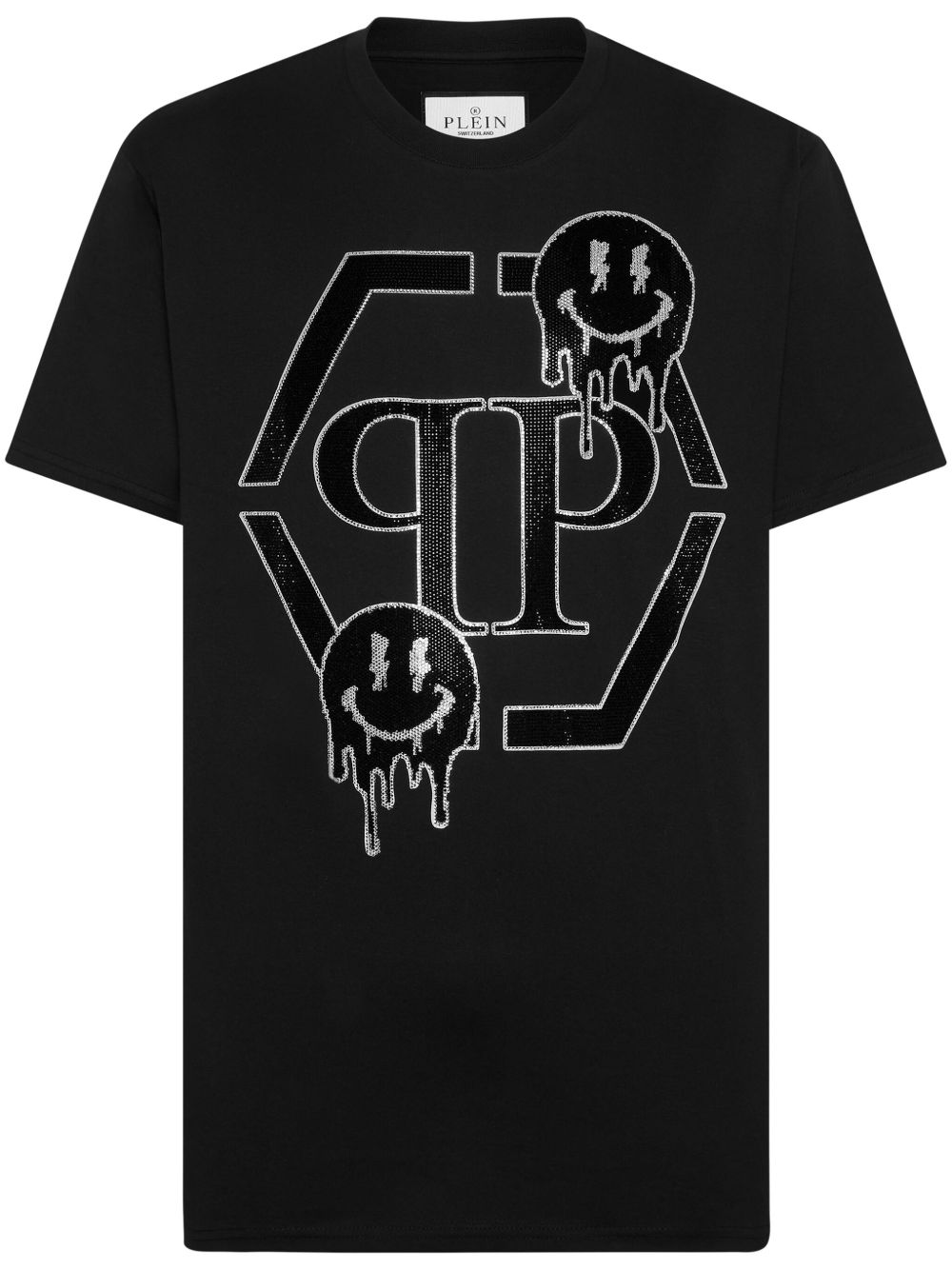 Philipp Plein Smile 水钻缀饰T恤 - 黑色