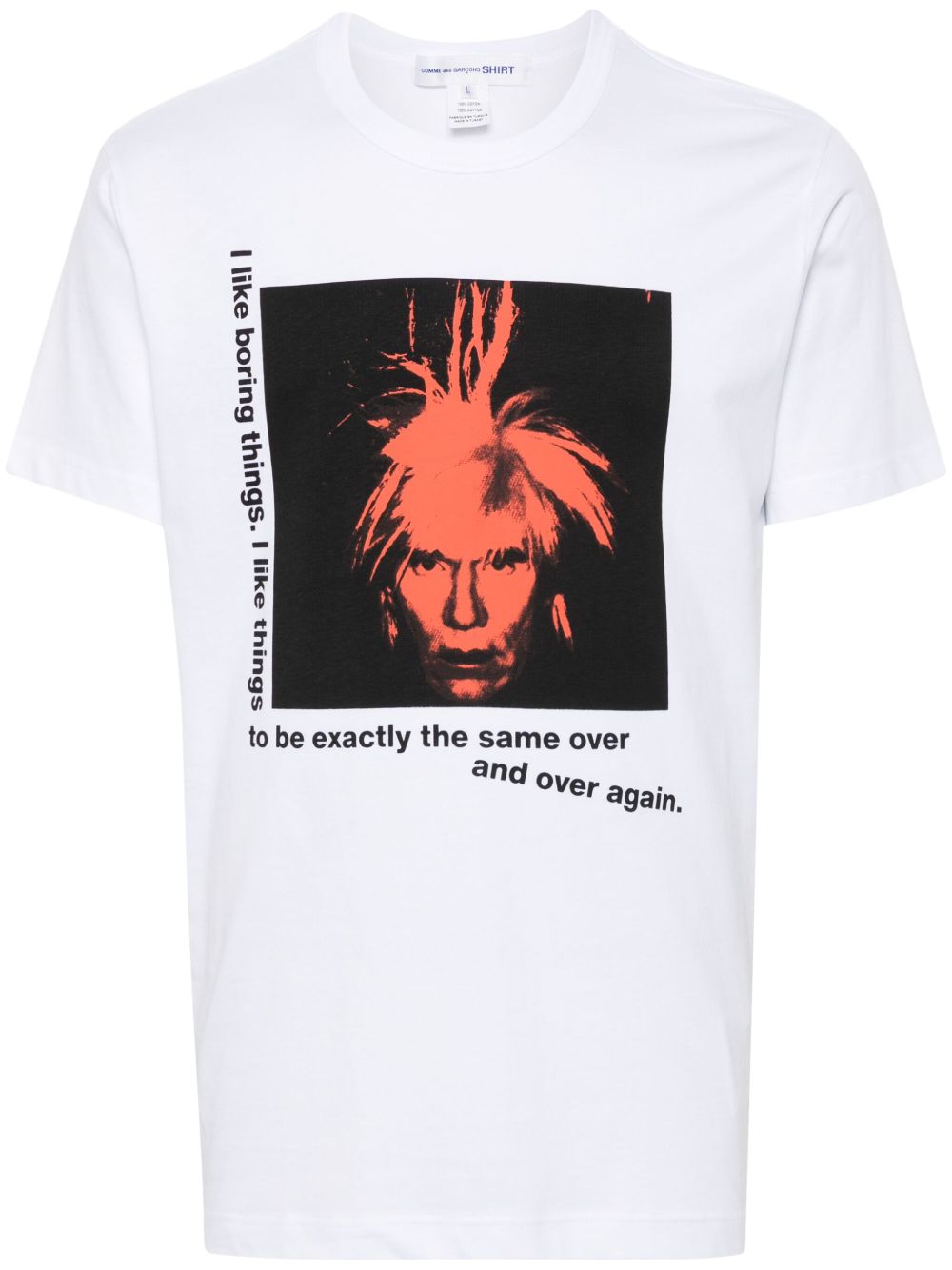 Comme Des Garçons Shirt 图案印花棉T恤 - 白色