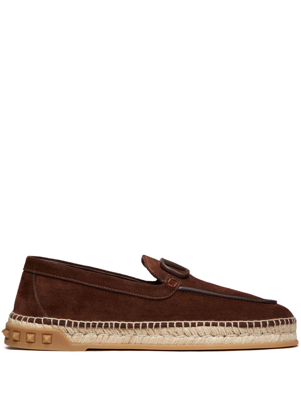 Valentino Garavani VLogo Signature 草编鞋 - 褐色