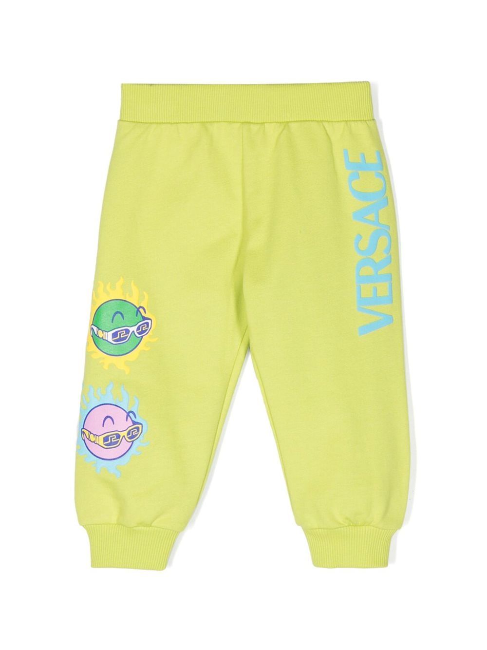 Versace Kids logo印花运动裤 - 绿色