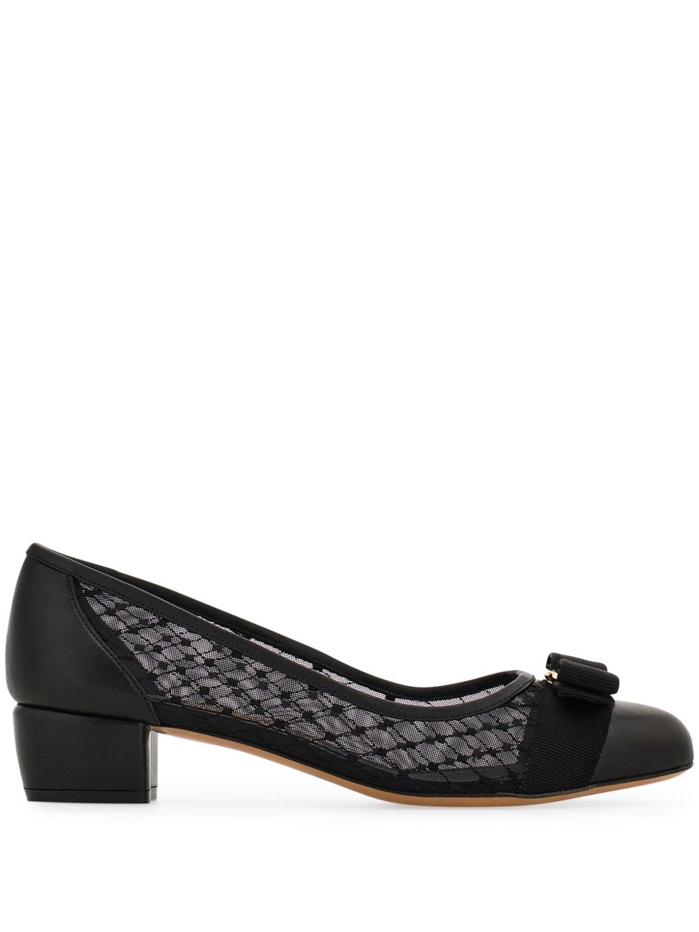 Ferragamo Vara 低跟鞋（3厘米） - 黑色