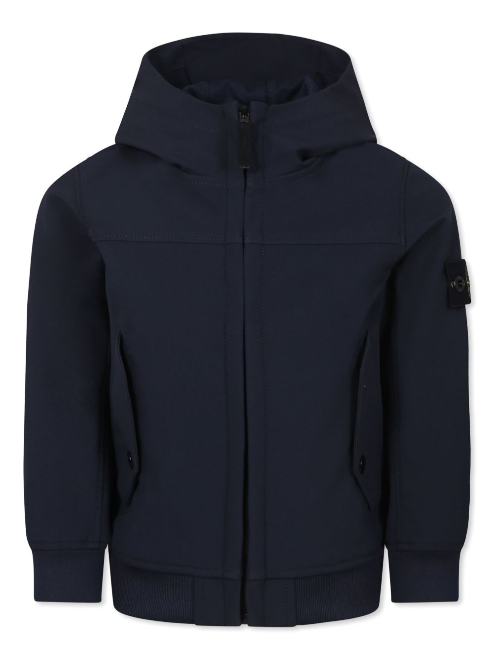 Stone Island Junior 罗盘徽章拉链连帽衫 - 蓝色