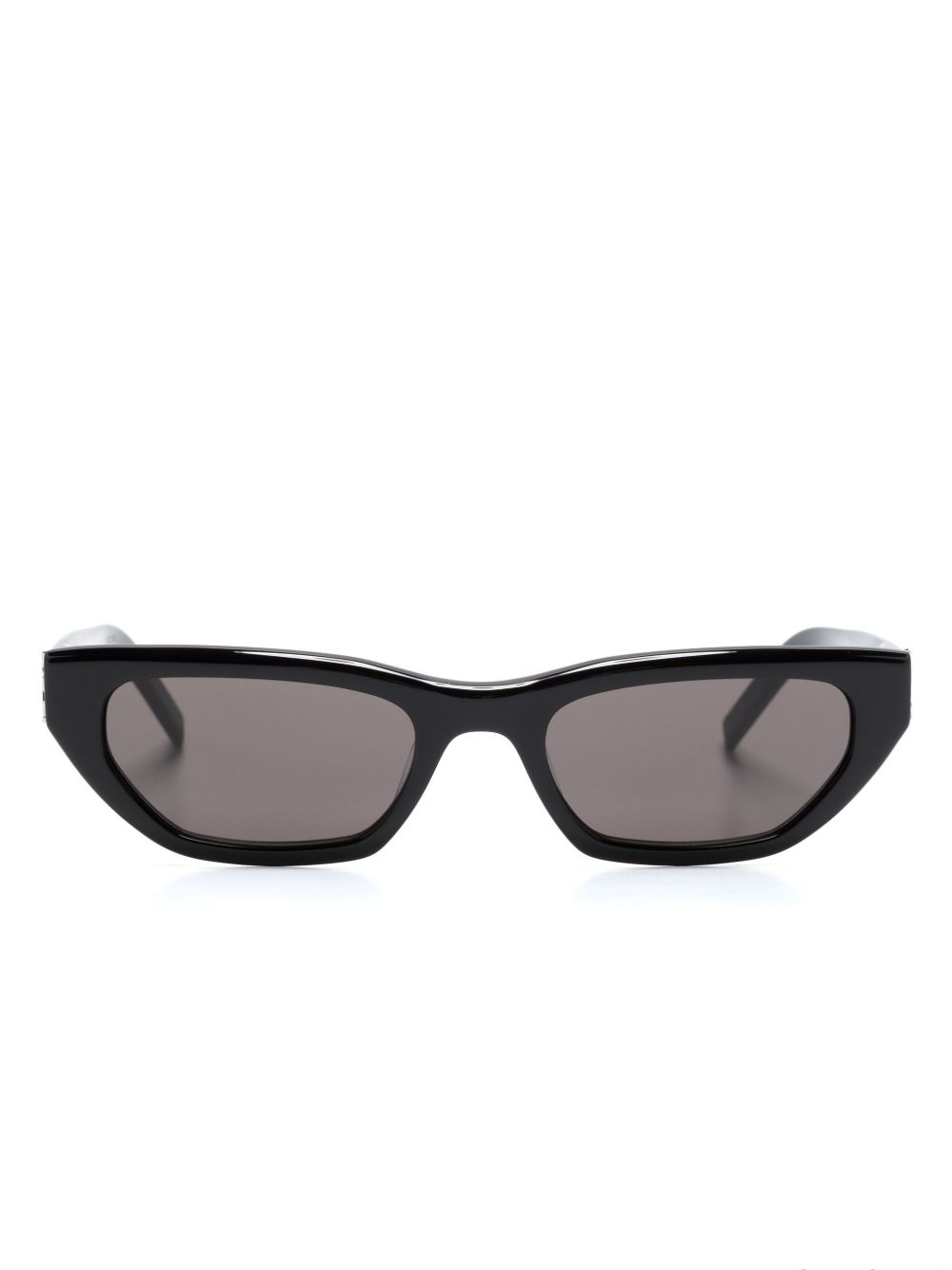 Saint Laurent Eyewear logo标牌猫眼框太阳眼镜 - 黑色