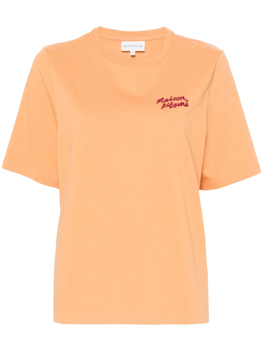 Maison Kitsuné 刺绣logo棉T恤 - 橘色