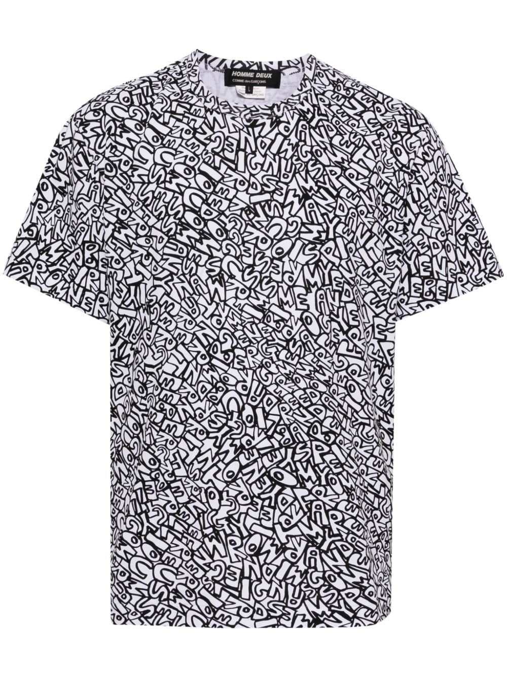 Comme des Garçons Homme Deux 图案印花T恤 - 白色