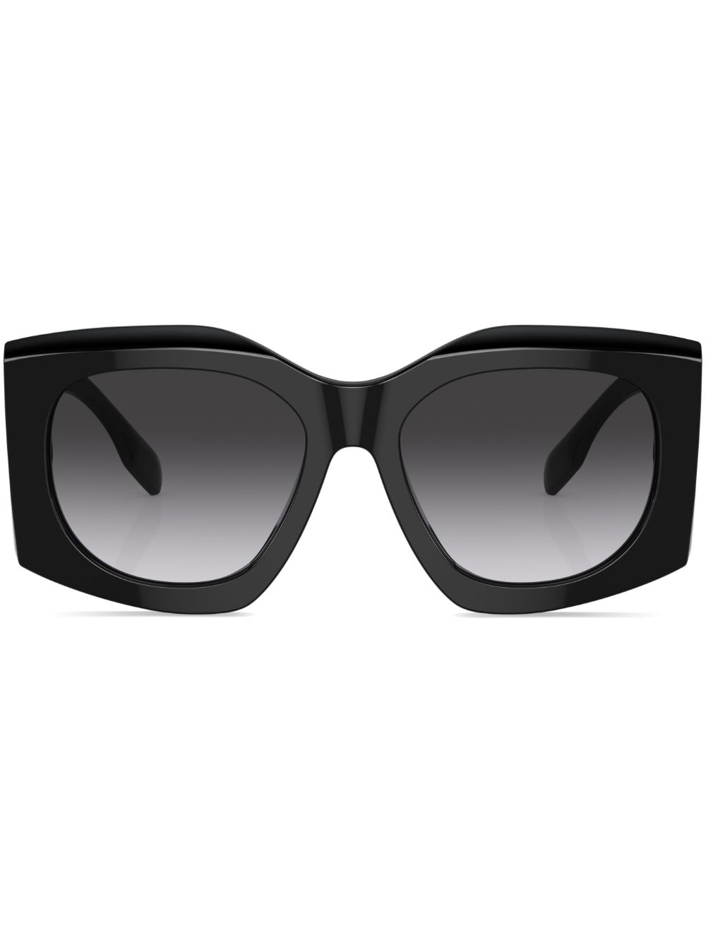 Burberry Eyewear Madeline 几何镜框太阳眼镜 - 黑色