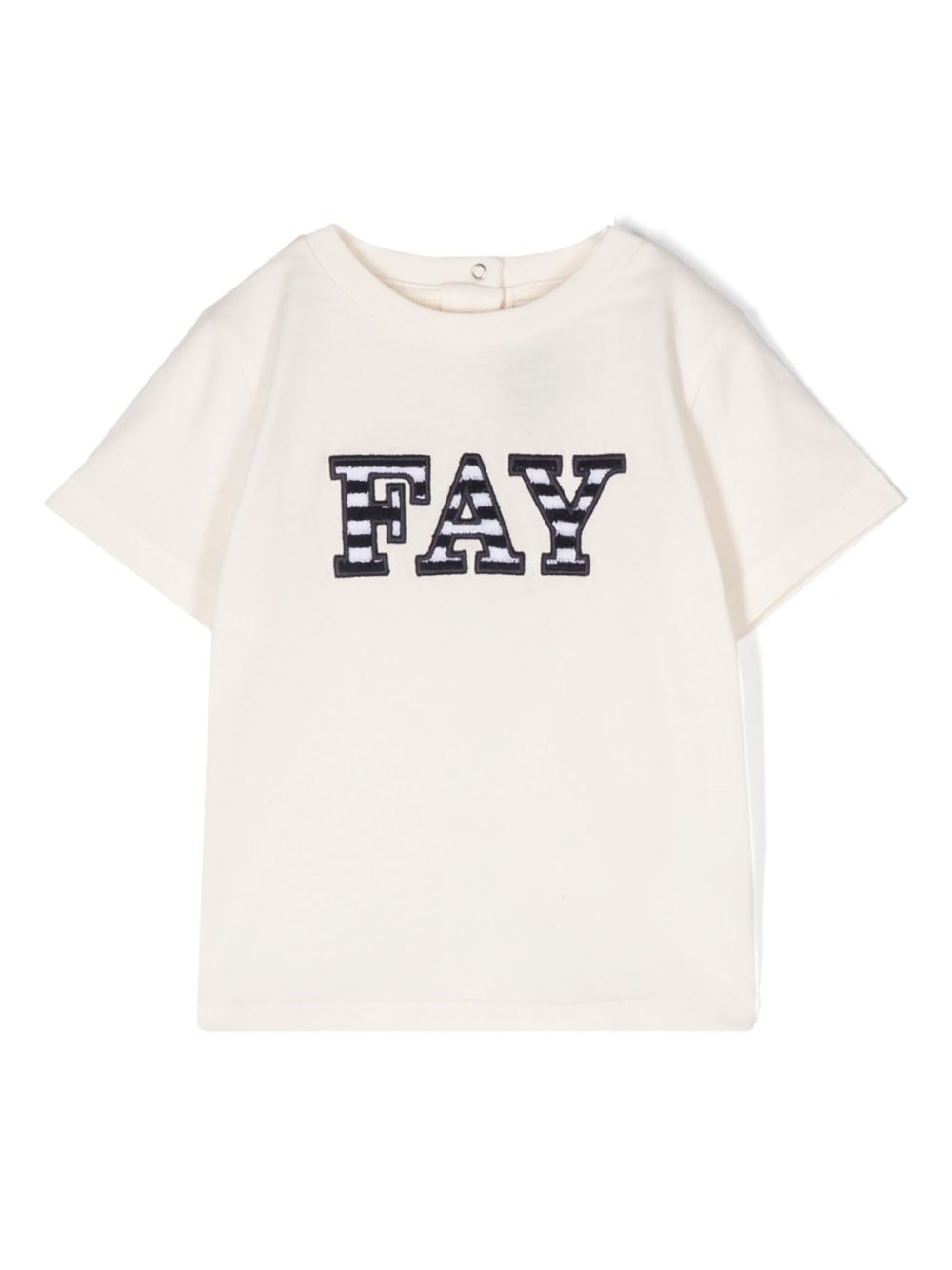 Fay Kids logo刺绣T恤 - 中性色
