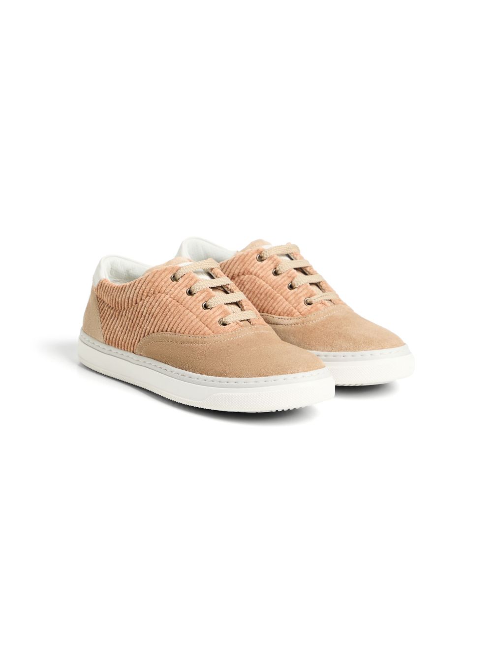 Brunello Cucinelli Kids 灯芯绒运动鞋 - 中性色