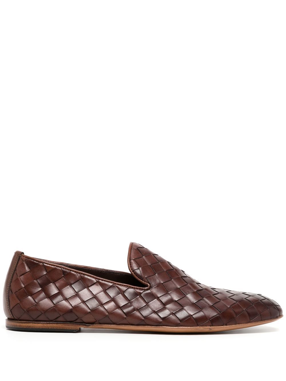 Barrett woven-leather loafers - 褐色
