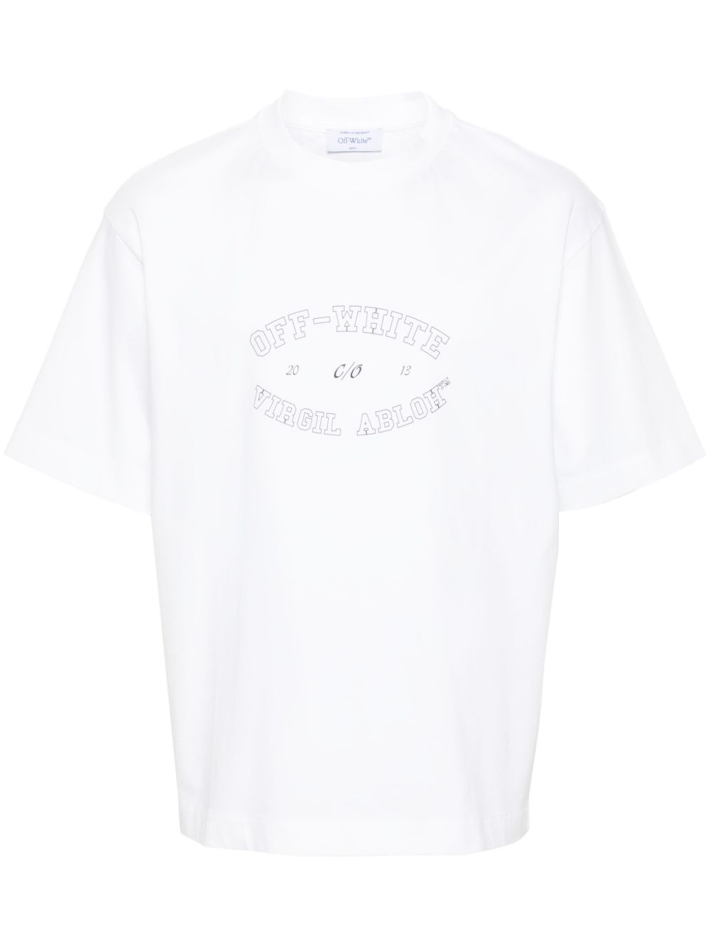 Off-White logo印花棉T恤 - 白色