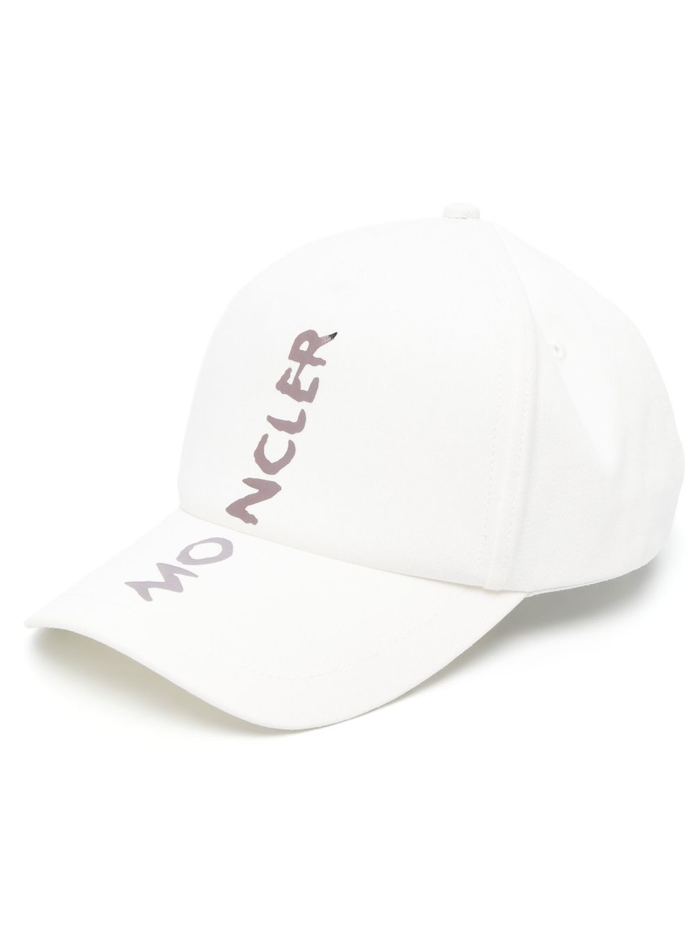 Moncler logo印花棒球帽 - 白色