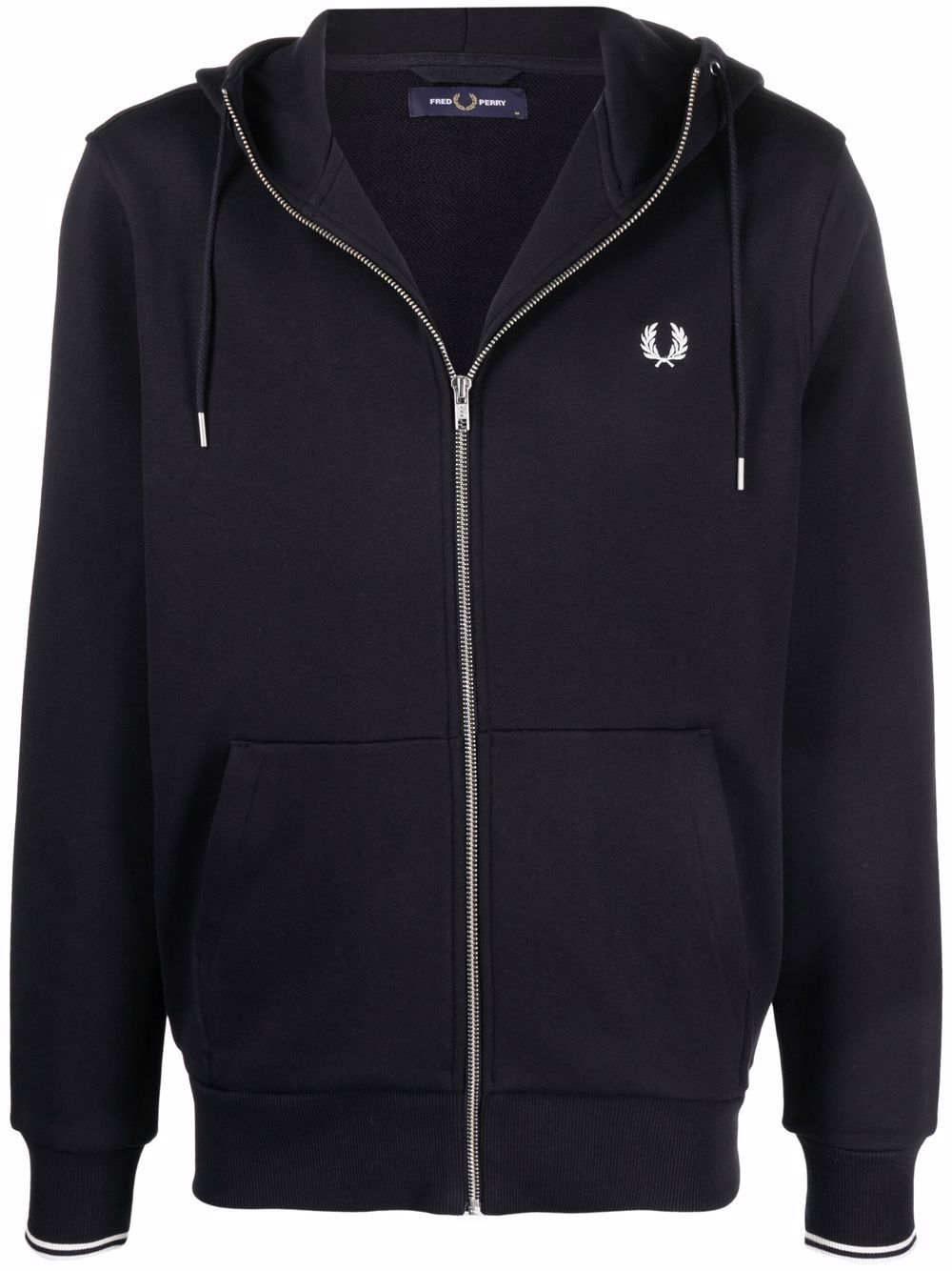 Fred Perry logo刺绣连帽衫 - 蓝色