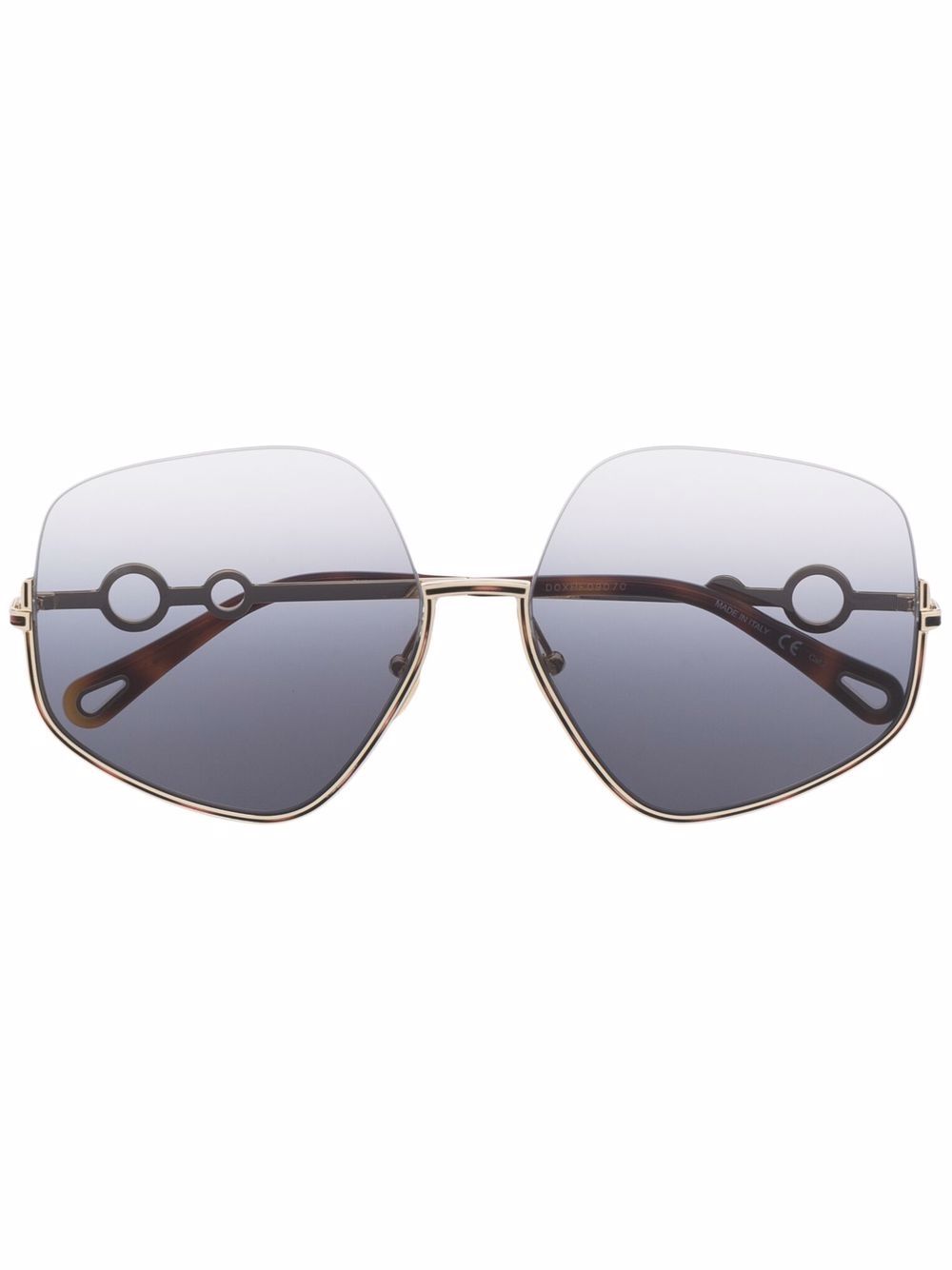 Chloé Eyewear Sofya 超大镜框太阳眼镜 - 金色