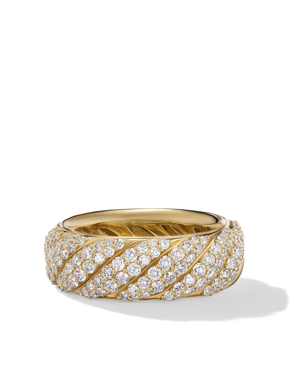 David Yurman 18K黄金 Sculpted Cable 钻石戒指 - 金色