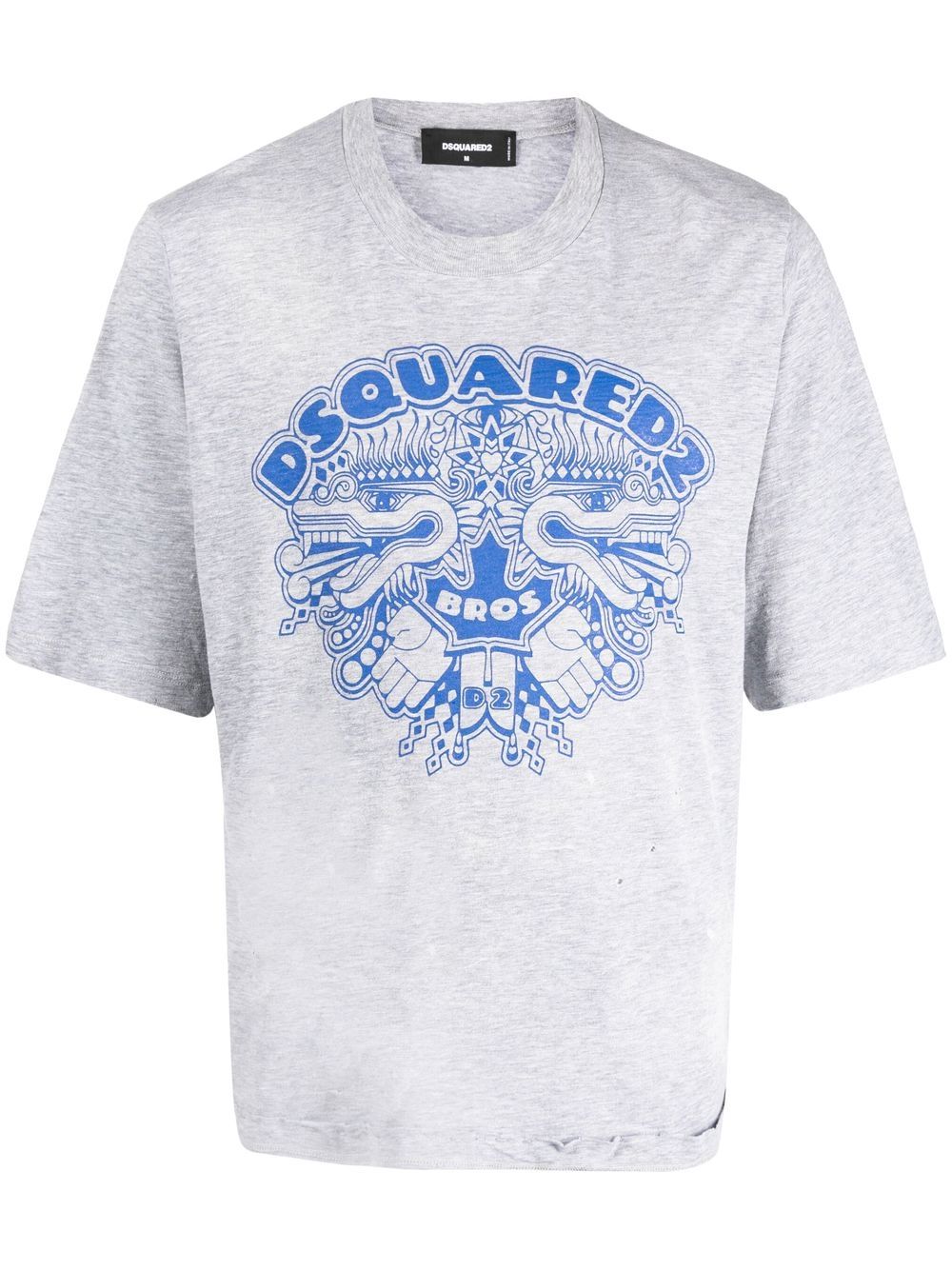 DSQUARED2 logo图案印花T恤 - 灰色