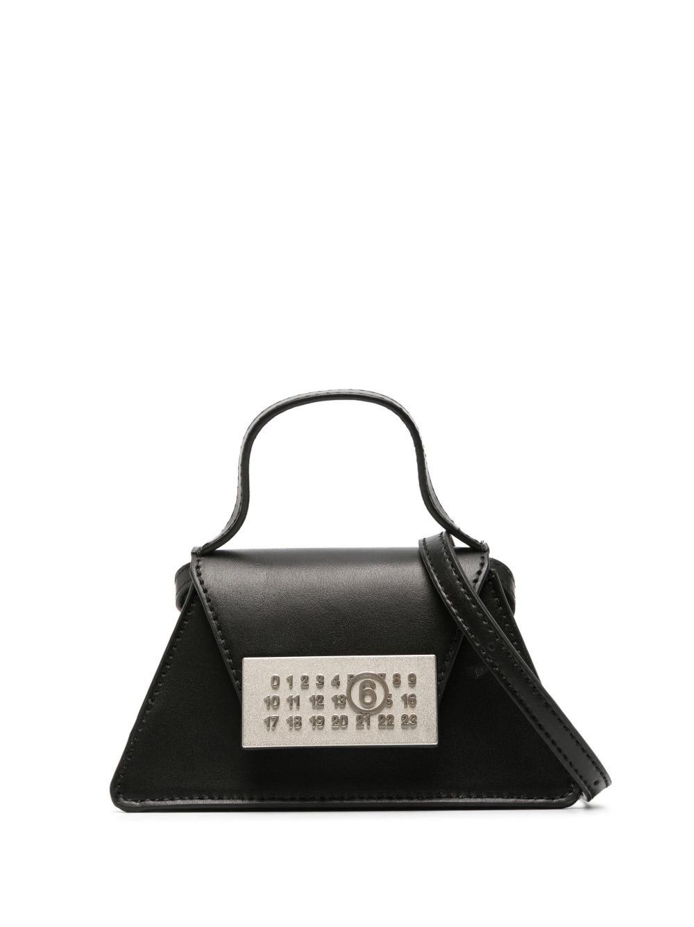 MM6 Maison Margiela Numeric 迷你皮质手提包 - 黑色