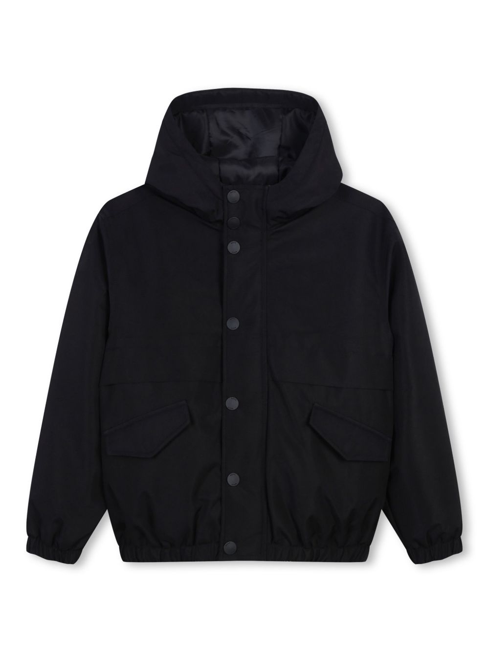 BOSS Kidswear logo印花连帽夹克 - 黑色