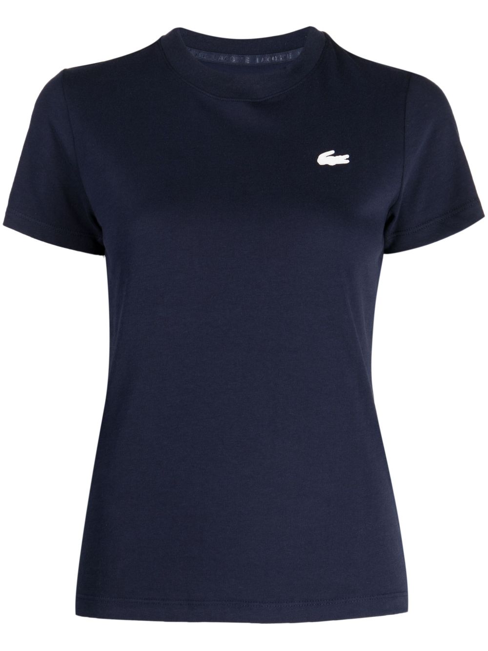 Lacoste logo刺绣棉T恤 - 蓝色
