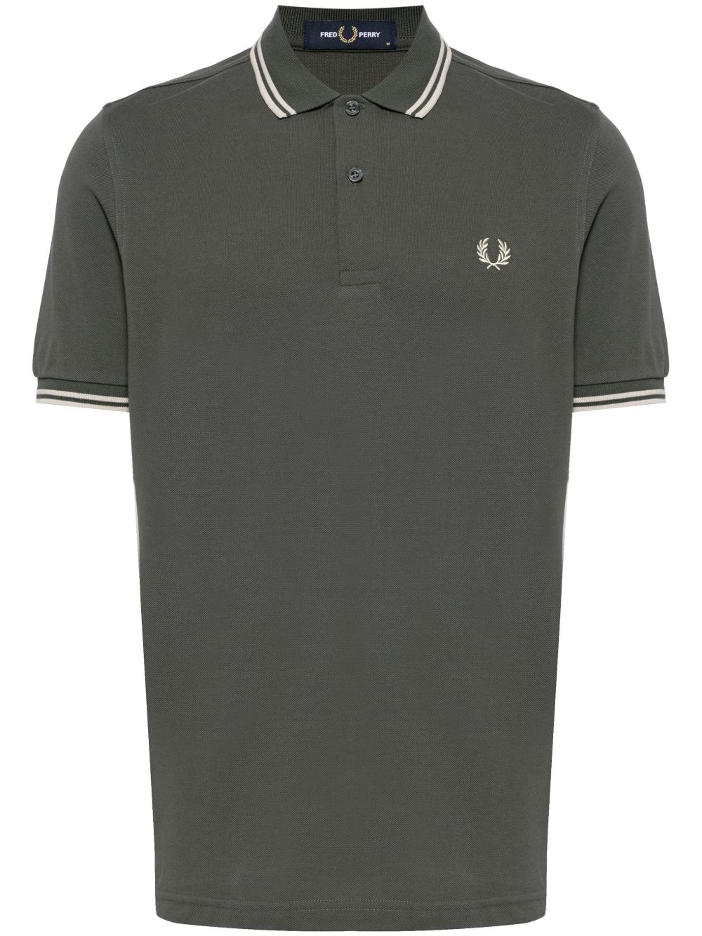 Fred Perry logo刺绣棉polo衫 - 绿色