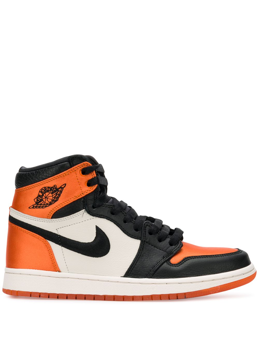 Jordan Jordan 1 Shattered Backboard缎面拼接运动鞋 - 橘色