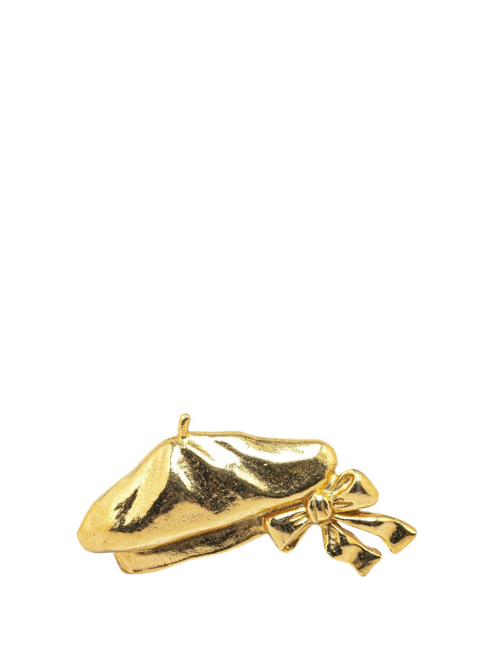 CHANEL Pre-Owned 镀金 Ribbon 装饰胸针（1970-1980年典藏款） - 金色