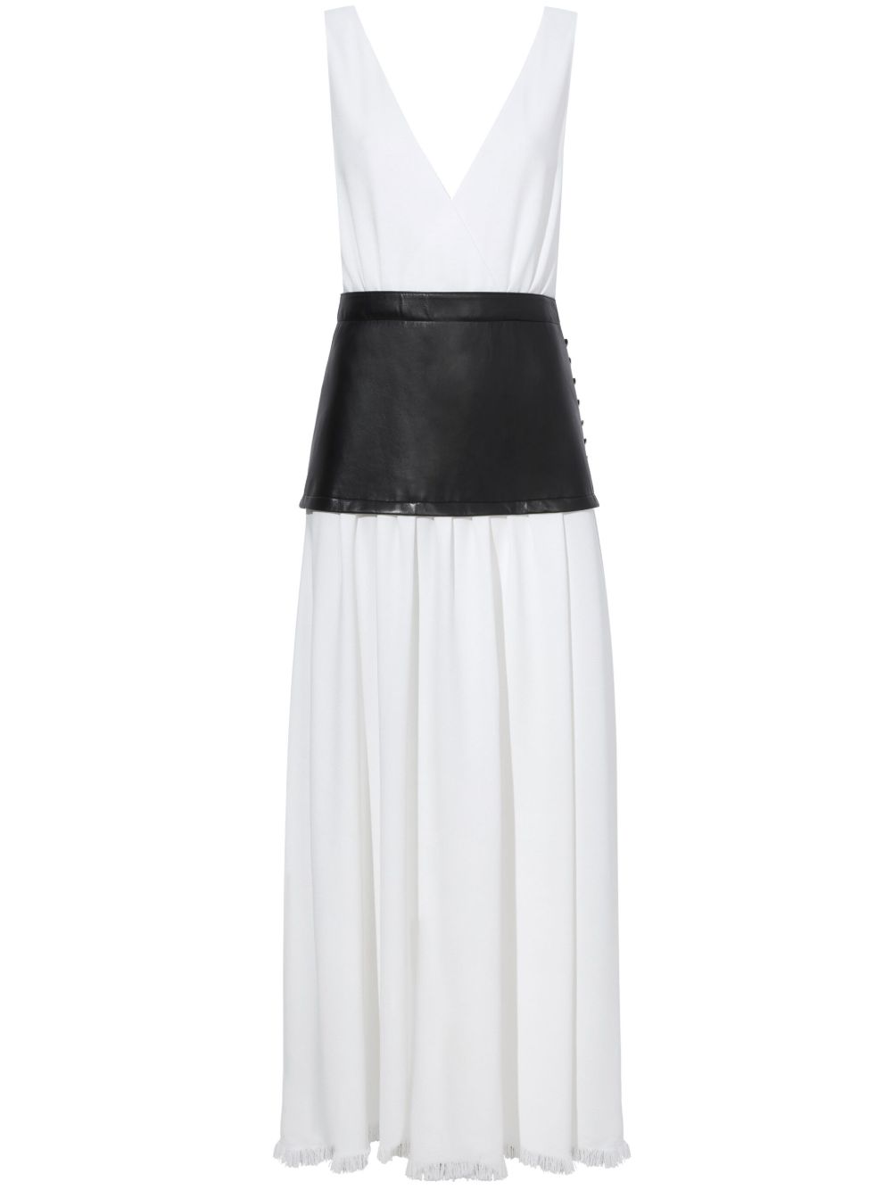 Proenza Schouler Viviane 皮质拼接连衣裙 - 白色