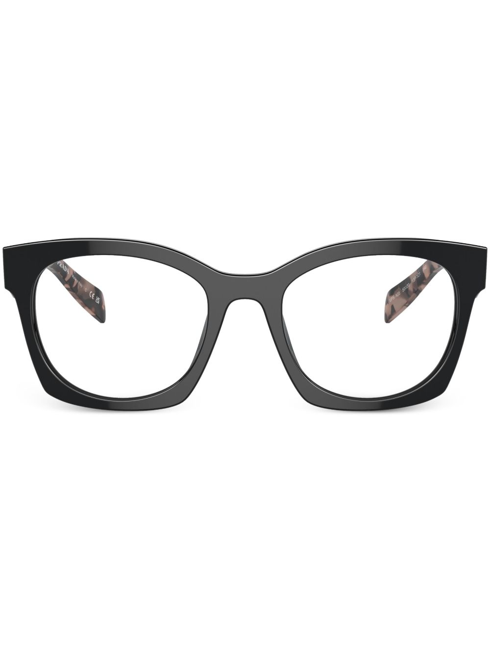 Prada Eyewear D字形框logo太阳眼镜 - 黑色