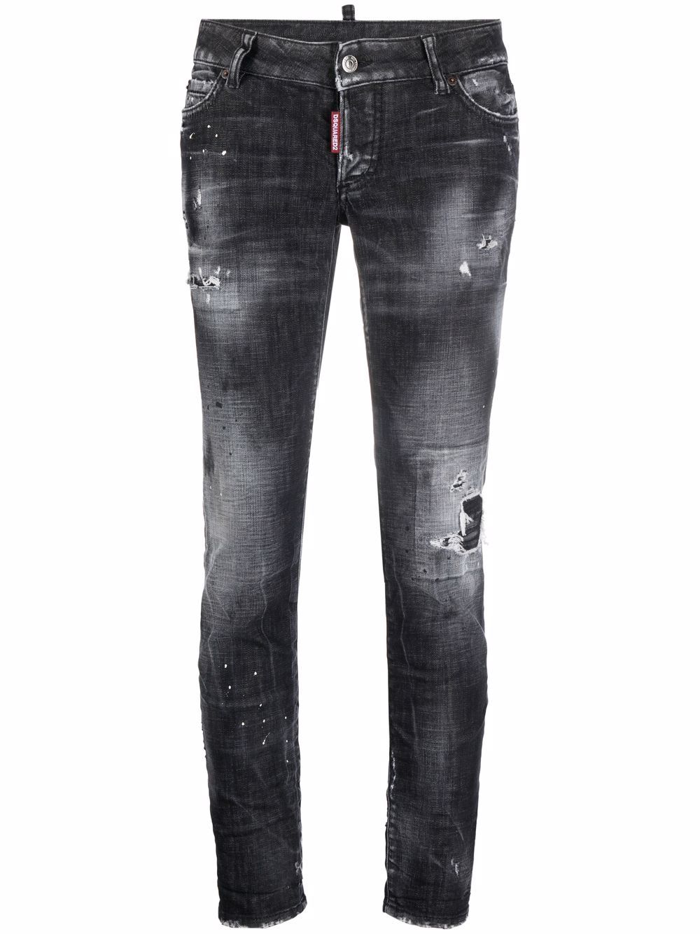 DSQUARED2 D2次方 仿旧牛仔裤 - 黑色