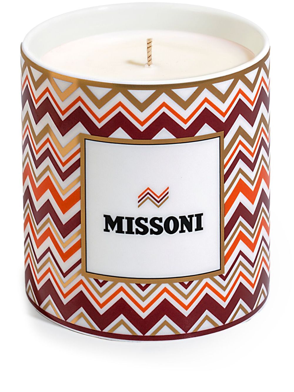Missoni Home Iconic Z字形图案印花蜡烛 - 白色
